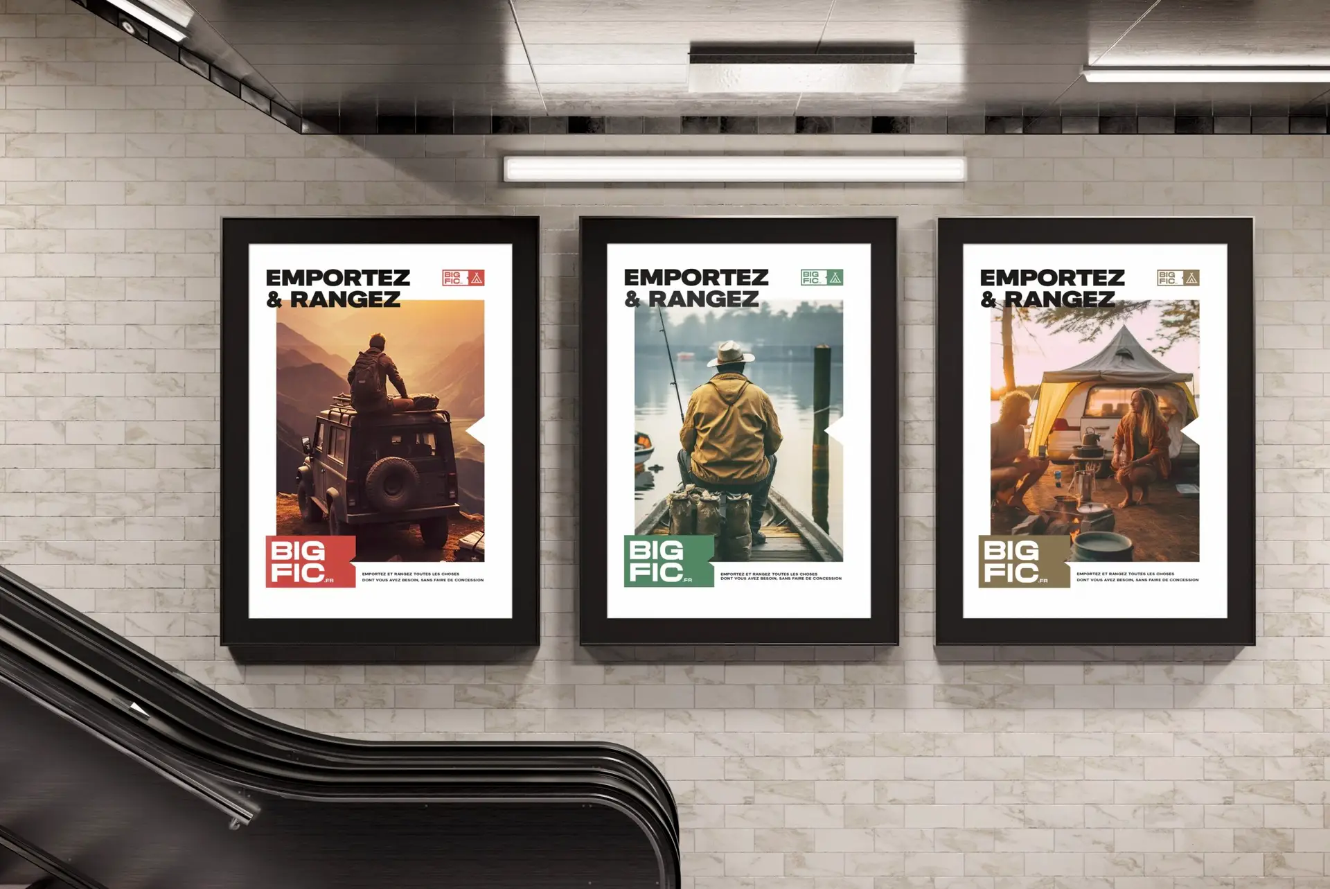 Affiches métro pour présentation des univers Bigfic